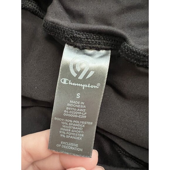 Champion Womens Small Elastic Waistband Athletic Running‎ Shorts Black Fitness - Picture 6 of 9